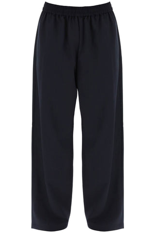 loose pants with elastic waistband BK0593 DARK NAVY