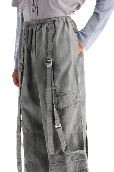 dyed effect cargo pants BK0638 MID GREY