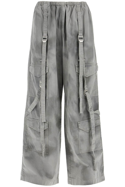 dyed effect cargo pants BK0638 MID GREY