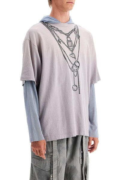 printed hoodie t-shirt with BL0399 WARM GREY