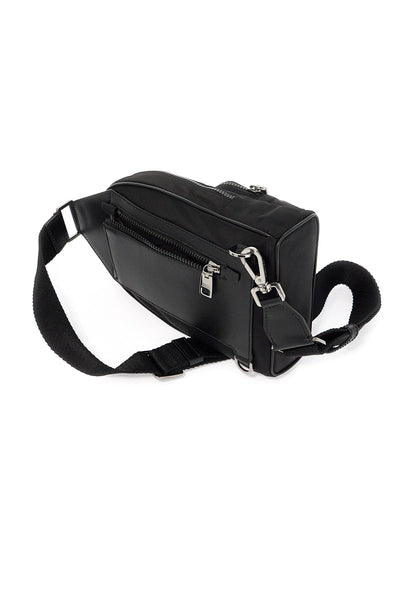 nylon shoulder bag with crossbody BM2295 AG182 NERO/NERO