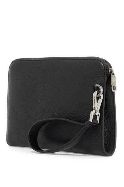 "embossed leather media pouch BM2338 A8034 NERO