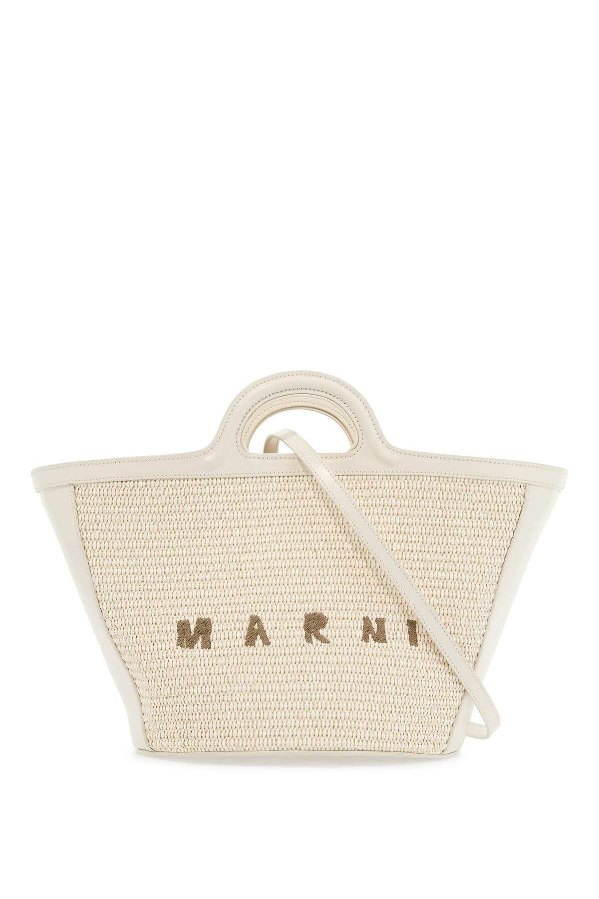 MARNI beige cotton and nylon handbag with woven design BMMP0068Q | Italystation.com - Shop Now at italystation.com