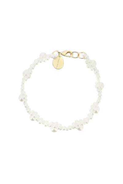 bracelet with daisy-shaped beads BRC61 0904 PEARL