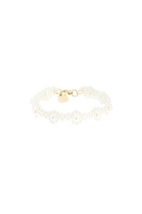 bracelet with daisy-shaped beads BRC61 0904 PEARL