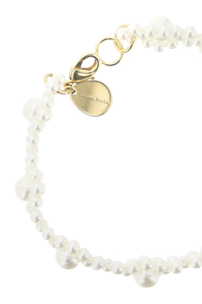 bracelet with daisy-shaped beads BRC61 0904 PEARL