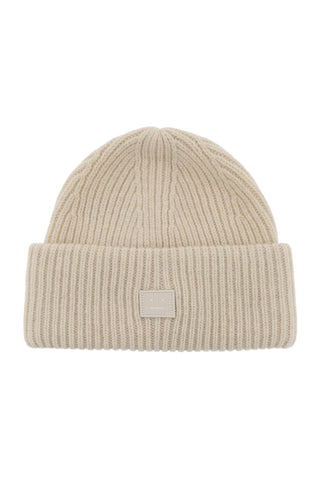 ribbed wool beanie hat with cuff C40270 OATMEAL MELANGE