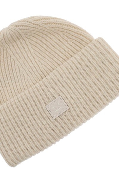 ribbed wool beanie hat with cuff C40270 OATMEAL MELANGE