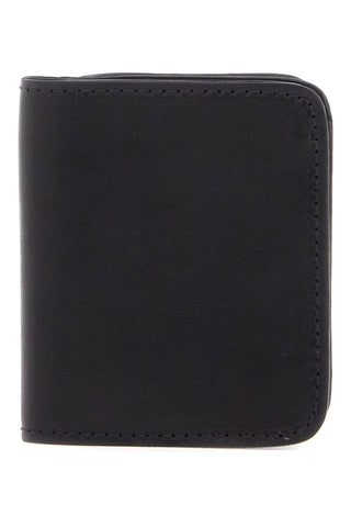 black kangaroo leather wallet for men with snap closure and compartments C8 BLACK