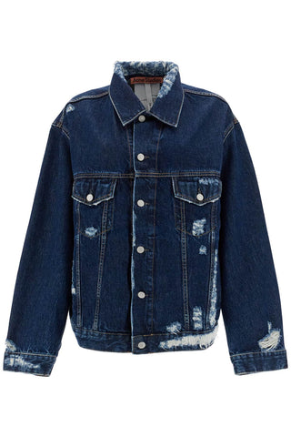 "oversized destroyed denim jacket C90180 MID BLUE