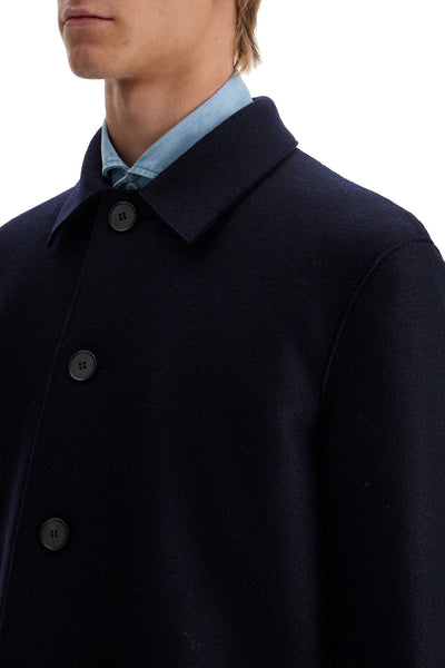 single-breasted pressed wool coat C9109MLK NAVY BLUE