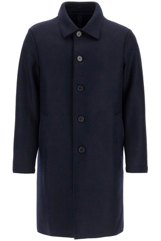 single-breasted pressed wool coat C9109MLK NAVY BLUE