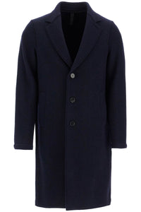 single-breasted wool coat in boiled C9123MLC NAVY BLUE