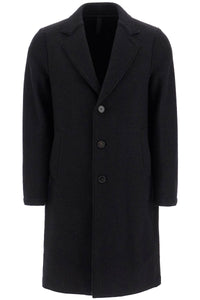 single-breasted wool coat in boiled C9123MLC BLACK