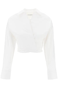 Closed crossed cropped shirt with C94303 25E 22 WHITE