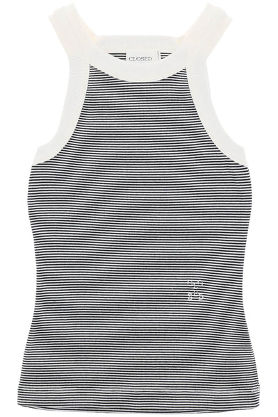 Closed striped racer tank top C95569 42T ST BLACK