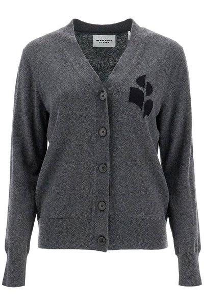 karin cardigan with logo intarsia CA0008FA A1X05E ANTHRACITE