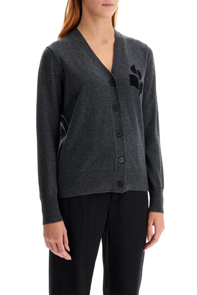 karin cardigan with logo intarsia CA0008FA A1X05E ANTHRACITE