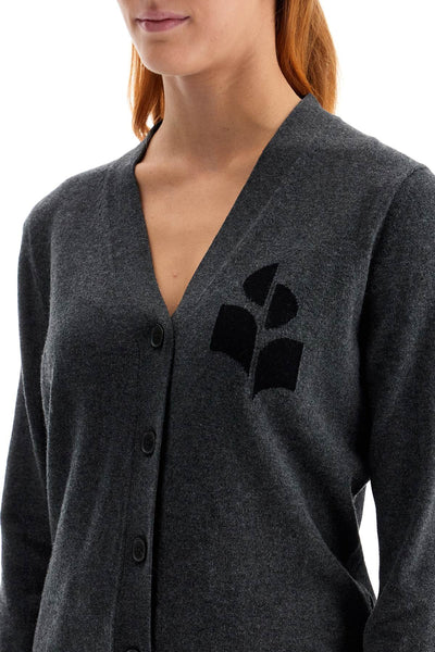 karin cardigan with logo intarsia CA0008FA A1X05E ANTHRACITE