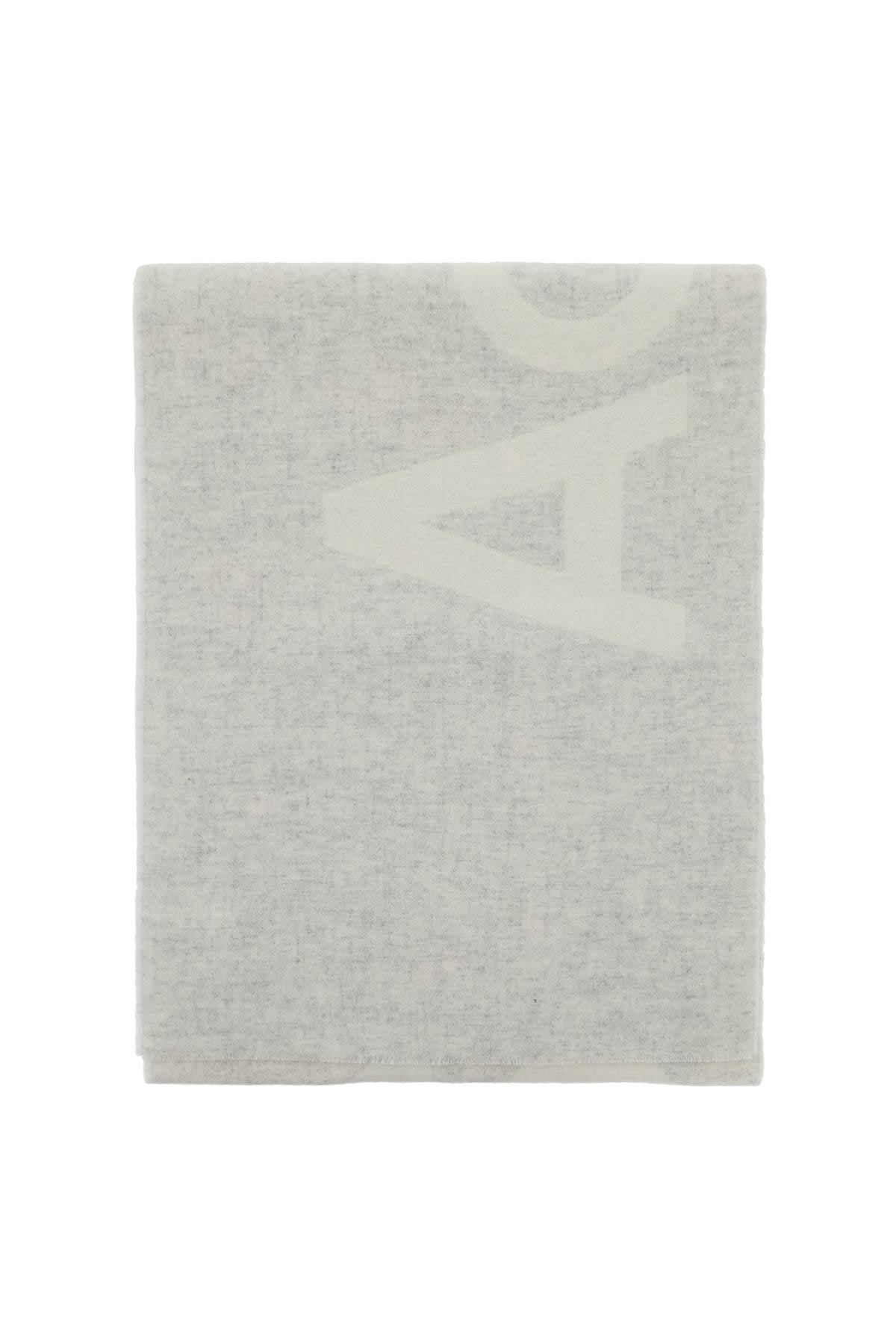 wool blend scarf with logo in m CA0154 WHITE LIGHT GREY