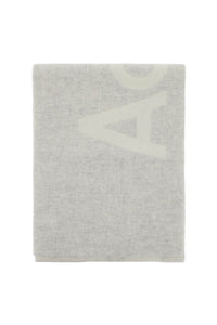 wool blend scarf with logo in m CA0154 WHITE LIGHT GREY