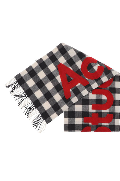 checked scarf with logo pattern CA0262 CARBON GREY RED