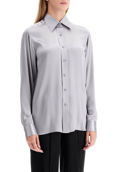 silk satin shirt for women CA3266 FAX1191 STEEL