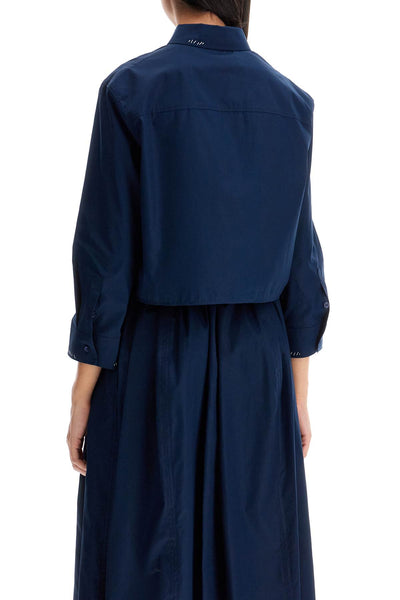 cropped shirt with stitching details CAMA0594S1 UTC223 LIGHT NAVY