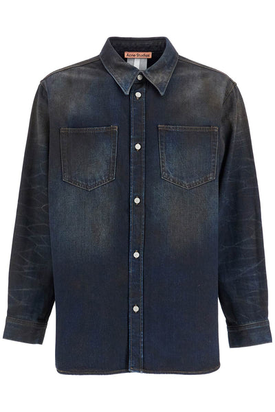ACNE STUDIOS unisex denim shirt for all CB0081 DARK BLUE | Italystation.com - Shop Now at italystation.com