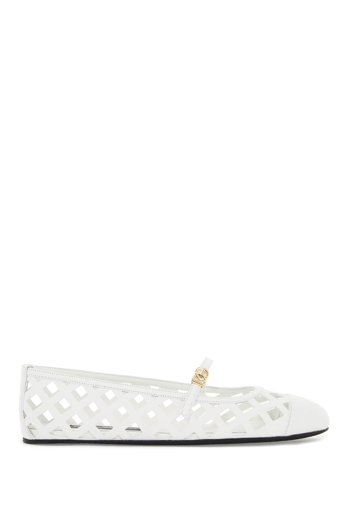 DOLCE & GABBANA 'perforated leather odette CB0216 AW576 BIANCO OTTICO