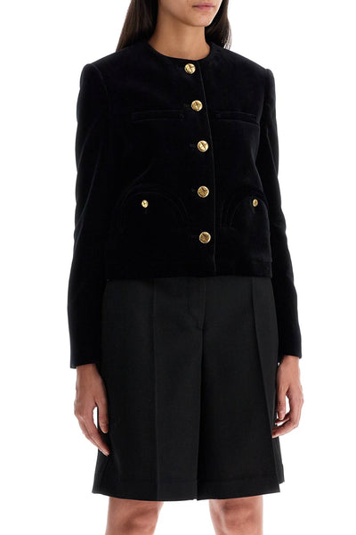 cotton velvet bolero jacket in CCS01 JS BLACK