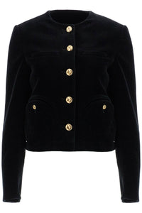 cotton velvet bolero jacket in CCS01 JS BLACK