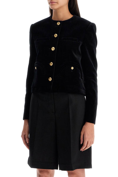 cotton velvet bolero jacket in CCS01 JS BLACK