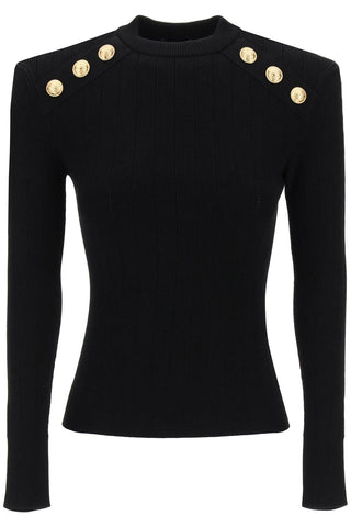crew-neck sweater with buttons DF1KD001KB07 BLACK