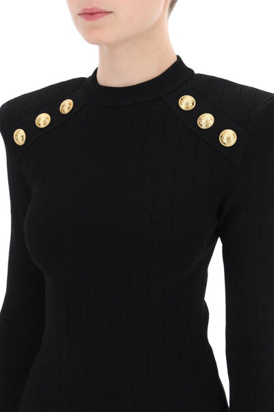 crew-neck sweater with buttons DF1KD001KB07 BLACK