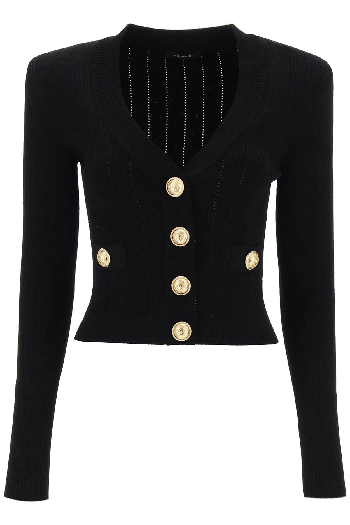 cardigan with structured shoulders DF1KL007KB07 BLACK