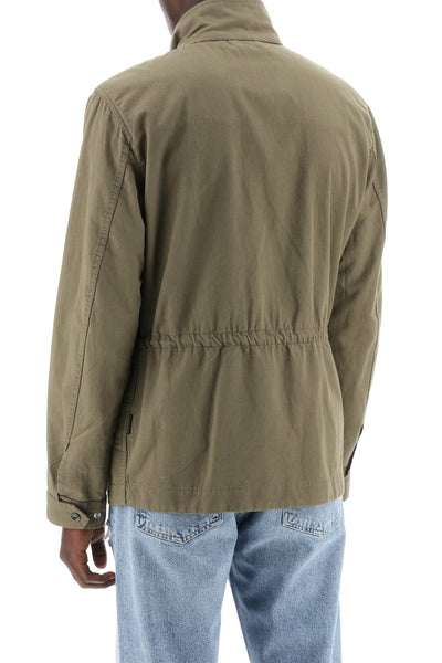 field jacket in cotton and linen blend CFWOOU0897 MRUT3717 LAKE OLIVE