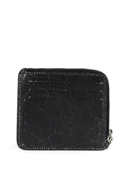 cracked leather wallet with distressed CG0242 BLACK