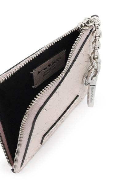 cracked leather wallet with distressed CG0242 PASTEL PINK
