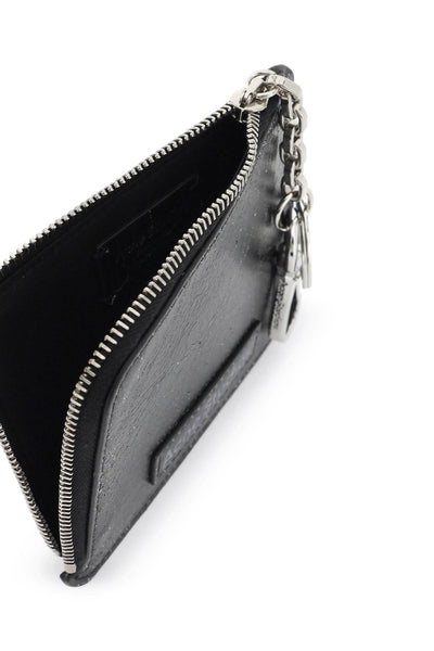 cracked leather wallet with distressed CG0242 BLACK