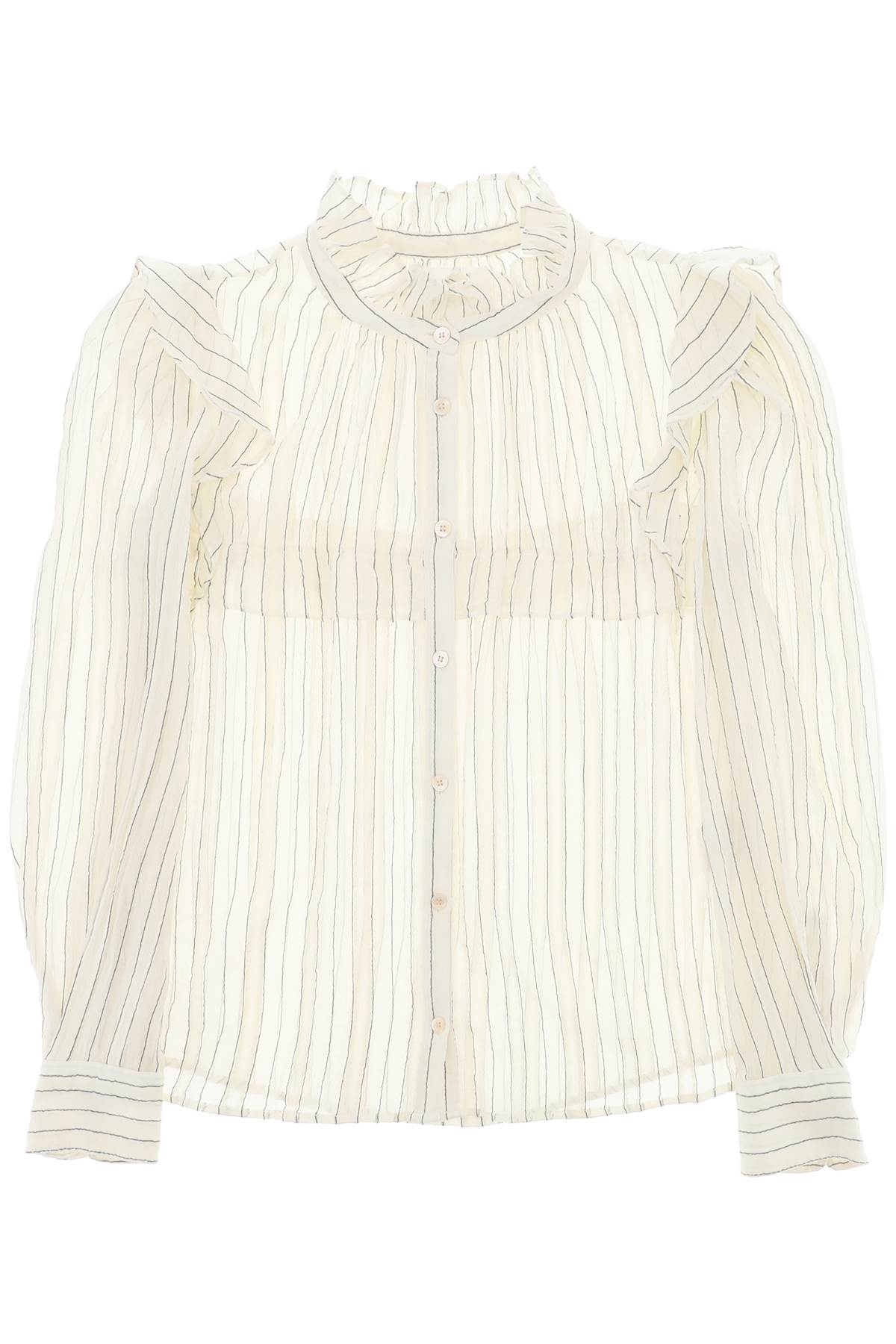 Isabel marant etoile "striped cotton blouse by id CH0005FC B1I04E ECRU
