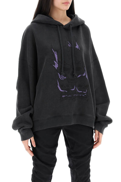 hooded sweatshirt with graphic print CI0165 FADED BLACK