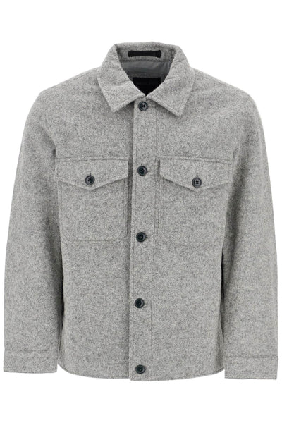 reflective wool blend shirt jacket CMWOOST042MRTD0053 GREY