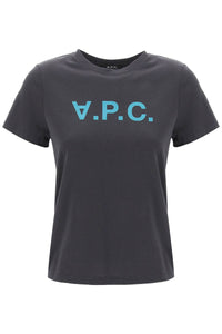 A.p.c. t-shirt with flocked vpc logo COBQX F26944 ANTHRACITE