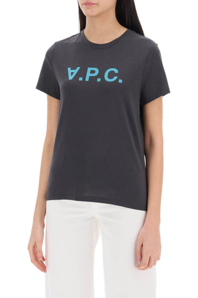 A.p.c. t-shirt with flocked vpc logo COBQX F26944 ANTHRACITE