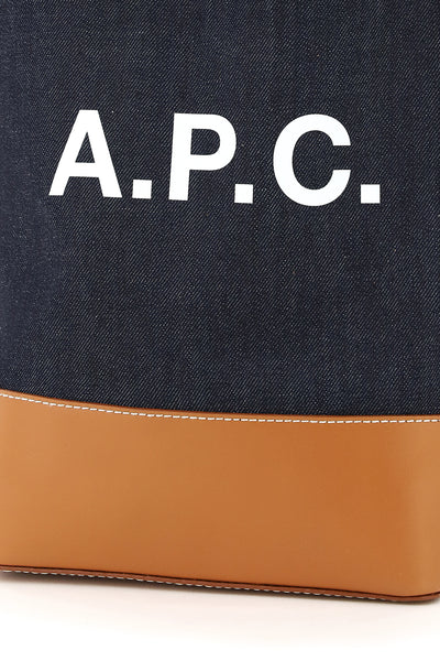 A.p.c. axel small denim tote bag CODDP M61568 CARAMEL