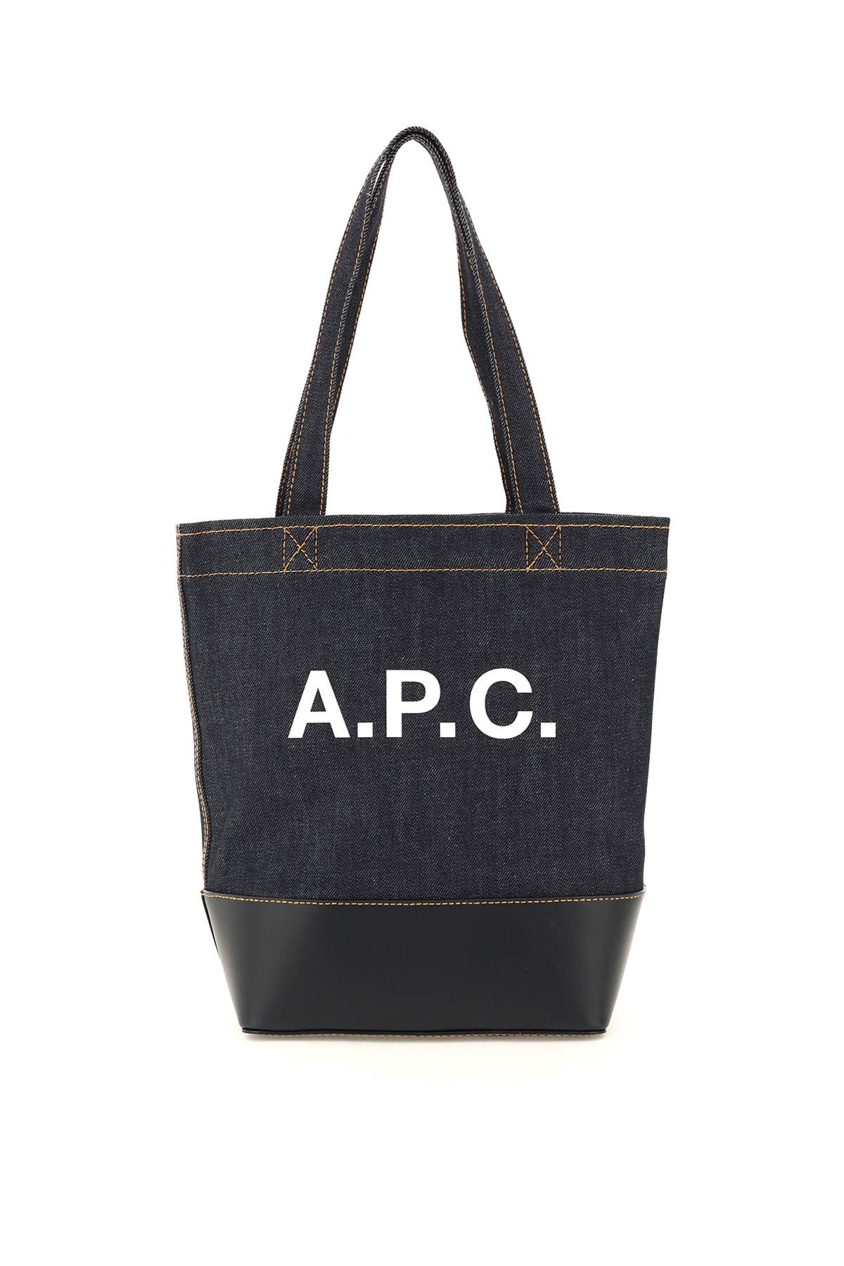 A.p.c. axel small denim tote bag CODDP M61568 DARK NAVY