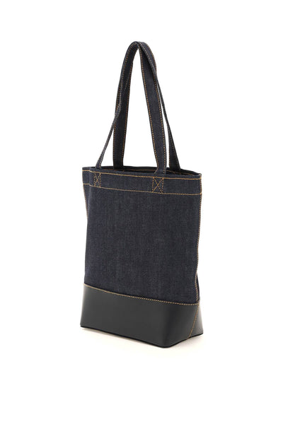 A.p.c. axel small denim tote bag CODDP M61568 DARK NAVY