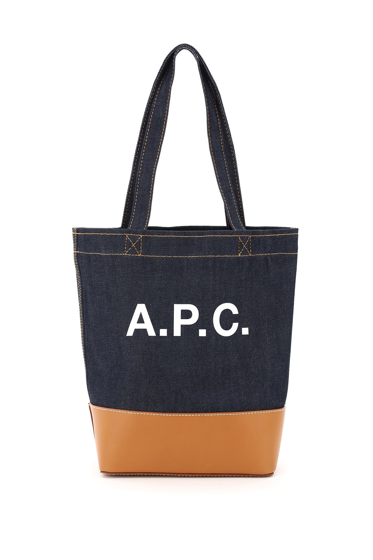 A.p.c. axel small denim tote bag CODDP M61568 CARAMEL