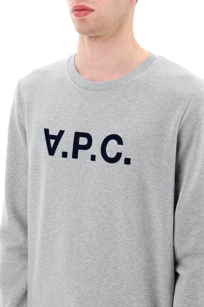 A.p.c. flock v.p.c. logo sweatshirt COFAX H27378 GRIS CHINE